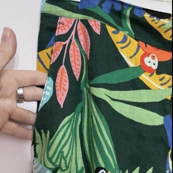 Christian Siriano Jungle Print Wide Leg Linen Pants - Picture 2 of 6